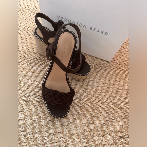 VERONICA BEARD REEMA BRAIDED ANKLE-STRAP WEDGE SANDALS
IN ESPRESSO - Picture 3 of 7